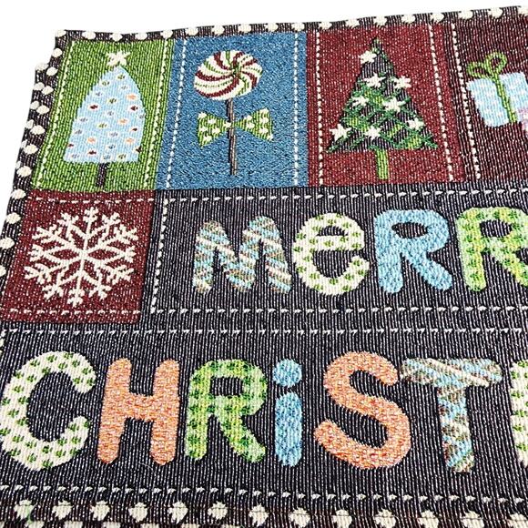 Merry Christmas Set Of 4 Tapestry Kitchen Dining Table Placemats 18x12 Sparkles - Picture 5 of 8